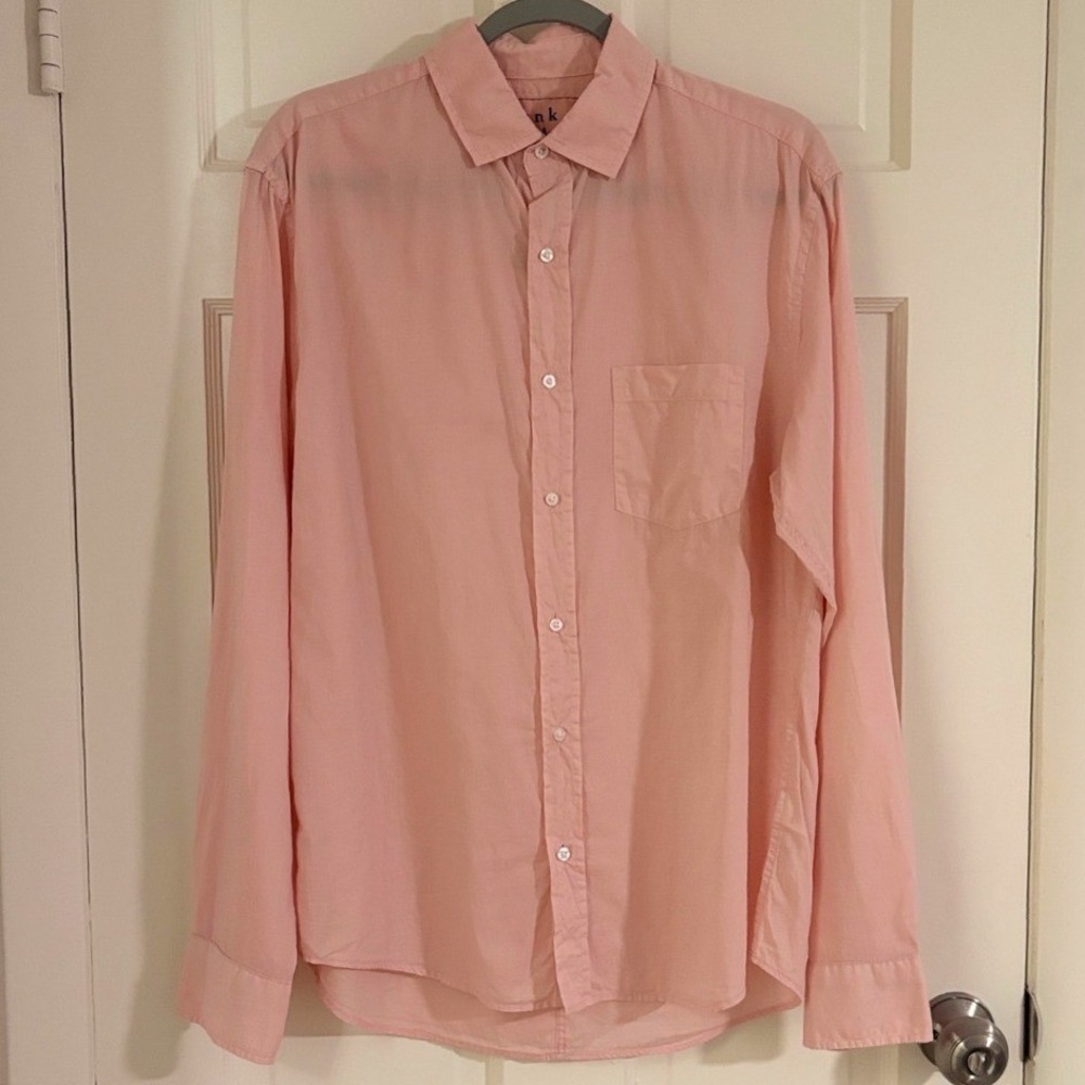 Frank & Eileen Luke Pink Button Down Cotton Shirt Small RN 117409